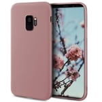 Moozy Minimalist Series Silicone Case for Samsung S9, Rose Beige - Matte Finish Lightweight Mobile Phone Case Ultra Slim Soft Protective TPU Cover with Matte Surface