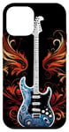 Coque pour iPhone 12 mini Guitare électrique avec flammes Metal Band Rock Design