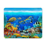 Tropical Fishes and Coral Reef Rectangle Non Slip Rubber Mousepad, Gaming Mouse Pad Mouse Mat for Office Home Woman Man Employee Boss Work