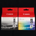 Canon Original Black & Colour Ink Cartridges For iP100, iP110, PG-35Bk, CLI-36