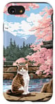 Coque pour iPhone SE (2020) / 7 / 8 Pixel Art de jardin japonais en fleurs de cerisier