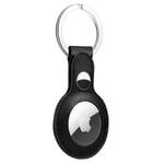 Apple AirTag Nyckelring med läderskal, svart
