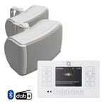 Q Acoustics White E120 Garden Speaker System with Bluetooth, DAB+ 2x QI45EW