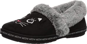 Skechers BOBS Women's Too Cozy-Meow Pajamas Slipper, Black, 9 M US