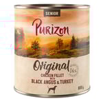 Ekonomipack: Purizon 12 x 800 g - Senior Kycklingfilé med Black Angus