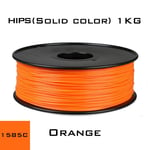 HIPS 1.75 Orange Nipseyteko filament pour impression 3D, consommable d'imprimante en plastique, couleur unie, haute qualité, 1.75mm diamètre, poids bobine 1kg