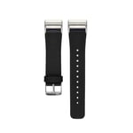Fitbit Charge 2 äkta läder klockarmband - Svart