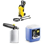 Kärcher K 3 Power Control high pressure washer & Kärcher FJ6 Foam Nozzle - Pressure Washer Accessory & Kärcher 5 L Canister Pressure Washer Detergent, Car Shampoo