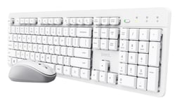 Trust Ody Ii, Trådlös, Rf Trådlös, Membrantangentbrytare, Qwerty, Vit, Mus Inkluderad