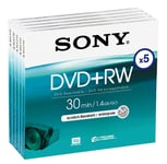Sony Camcorder Discs 8cm DVD+RW Pack of 5 DVD Rewritable Scratch Resistant 30min