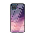 For Samsung Galaxy A12 Case, Multicolor Tempered Glass Case, Gradient Clear Phone Cover, Case for Samsung Galaxy A12 (Fantasy Starry)