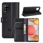 Äkta Läderfodral Samsung Galaxy A42 Svart