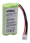 vhbw NiMH Batterie 600mAh (2.4V) combiné téléphonique, téléphone fixe Philips Zenia 300H-AAA500X2 comme 2HR-AAAU, H-AAA500X2.
