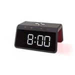 Nedis Trådlös laddare för Väckarklocka | Qi certifierad | 5 / 7.5 / 10 / 15 W | USB A-Hane | Nattlampa | 2 Larmtider | Snooze-funktion