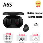 Oreillette Bluetooth sans fil d'origine A6S Fone TWS avec écouteurs micro pour Xiaomi Noice Canceling Earphone Bluetooth Headphones-Black Earbuds