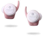 BOOMPODS BOOMBUDS TRUE WIRELESS EARBUDS - Best Sports Headphones, Bluetooth, Magnetic Charging Case, Water/Sweat Resistant IPX 4, Instant Connect TWS (White/Pink)