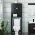 vidaXL Over-the-Toilet Storage BERG Black 60x27x164.5 cm Solid Wood UK GF0