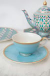 Teas & C's Kasbah Turquoise 200ml Footed Cup and Saucer