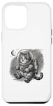 Coque pour iPhone 13 Pro Max drôle astronaute mignon animal chat avec étoiles dans l'espace enfants