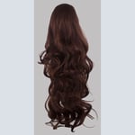 Ponytail Claw Clip Dark Auburn Wavy 22" Heat Resistant Synthetic Hairpiece