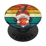 Design rétro de basket-ball avec nain amusant pour femme PopSockets PopGrip Interchangeable