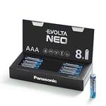 Piles Panasonic AAA EVOLTA Neo, Paquet de 8, Pile alcaline, AAA Micro LR03 1,5V, Pile alcaline High Premium, Emballage Cadeau