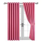 Imperial Rooms Eyelet Blackout Curtains Ring Top Window Curtains Thermal Insulated Panels for Bedroom Living Room (Pink, 90x72 (228x183cm))