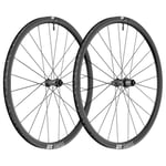 DT Swiss ER 1600 Spline 30 Clincher Road Wheelset - 700c Black Shimano 12mm Front 142x12mm Rear Centerlock Pair 11-12 Speed Tubeless