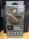 100% Genuine KitSound Wireless Tangle Free Earphones with In-Line Mic Gold