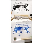 Solid Akryl Vägg Klistermärke Världen Karta Dekaler För Vardagsrum 3d W P2