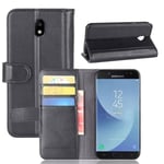 Samsung Galaxy J5 2017 Plånboksfodral i Äkta Läder, Svart