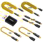 Geek-Câble de données USB C,7 en 1,8K à 60Hz,20Gbps,140W,charge rapide,cordons épissables,compatible avec iPhone 15,ordinateur portable Macbook,ensemble de bricolage - Type 7in1