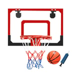 Portable Basketball Backboard Wall Mounted Hoop for Kids/Adults, PVC Backboard and Rim Combo with Small Basketball BTZHY (Color : Red)
