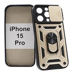 TPU Tough Slide Case iPhone 15 Pro (Guld)