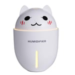 CJJ-DZ Air Humidifier 320ML Ultrasonic Cool-Mist Adorable Pet Mini Humidifier With LED Light Mini USB Fan For Home Car Office Air Purify,humidifiers for bedroom (Color : White)