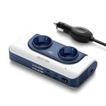 BESTEK transformateur 220v 12v 240v Convertisseur 200W,Prise Allume Cigare de Tension, 2 Port USB-C et 2 USB-A et 2 Prises EU, Chargeur Voiture Camping Car avec Multi Protections et Soft Start