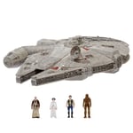 Star Wars Micro Galaxy Squadron Millennium Falcon - 9-Inch Assault Class Vehicle with Four 1-Inch Micro Figure Accessories