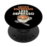 More Espresso Less Depresso Barista Coffee Brewer Maker PopSockets Swappable PopGrip