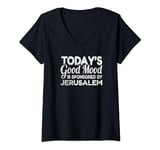 Womens Today's Good Mood Is Sponsored By Jerusalem V-Neck T-Shirt