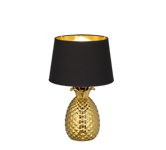 Pineapple bordlampe 43 cm - Gullfarget med svart skjerm