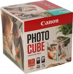 Canon Photo Cube Creative Pack, Blue - PG-560/CL-561 Ink with PP-201 Glossy Photo Paper 5x5 (40 Sheets) + Photo Frame - Compatible with PIXMA Printers