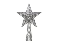 Toppstjärna För Julgran Med Silverglitter