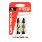 Stans No Tubes Coloured Valve Stem - Pair Green / 35mm