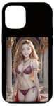 iPhone 14 Pro Curvy Smile Girl, Golden Hair, Wearing Bikini, In Palace Case