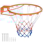 Ø37cm basketkorg med ring & Nät för dörr & Väggmonterad inomhus Mini Basket Hoop Orange