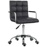Mid Back PU Leather Home Office Chair Swivel Desk Chair Arm Wheel