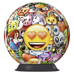 Ravensburger - Puzzle 3D Ball - emoji - A partir de 6 ans - 72 pièces numérotées à assembler sans colle - Support inclus - Diamètre : 13 cm - 12198