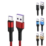 5a Type C Usb Csuper Fast Charging Cable Data Sync Charger P30 P Android Black