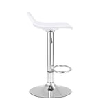 Bar stools Swivel Chair Barstools Plastic Colour Selection with Footrest Height Adjustable Kitchen Barstools (White)