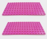 LEGO 8x16 DARK PINK x 2  Base Plate  8x16 STUDS (PINS)  Brand New